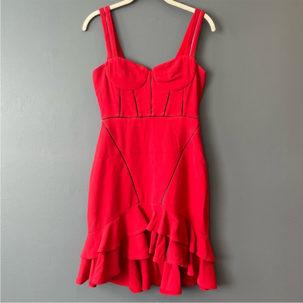 Jonathan Simkhai Crepe Combo Mini Ruffle Dress - Picture 4 of 9